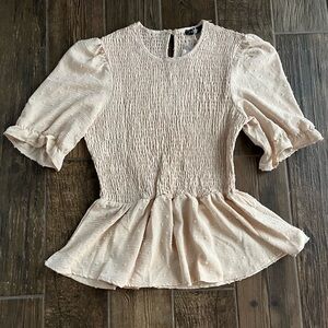 Smocked puff sleeve top